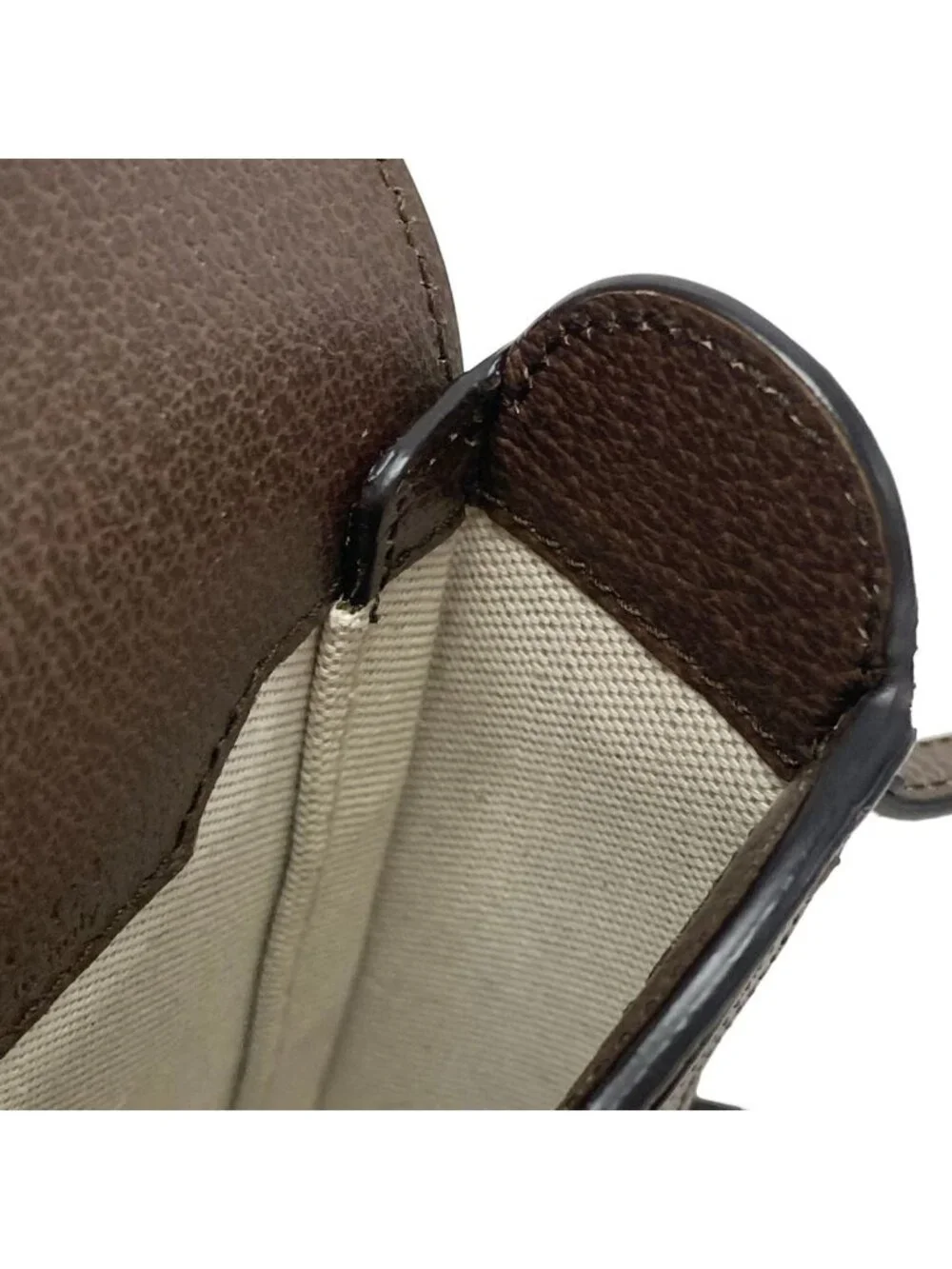 ★SOLD★ Gucci Shoulder Bag Horsebit Beige Dark Brown Multi Leather - Picture 14 of 15